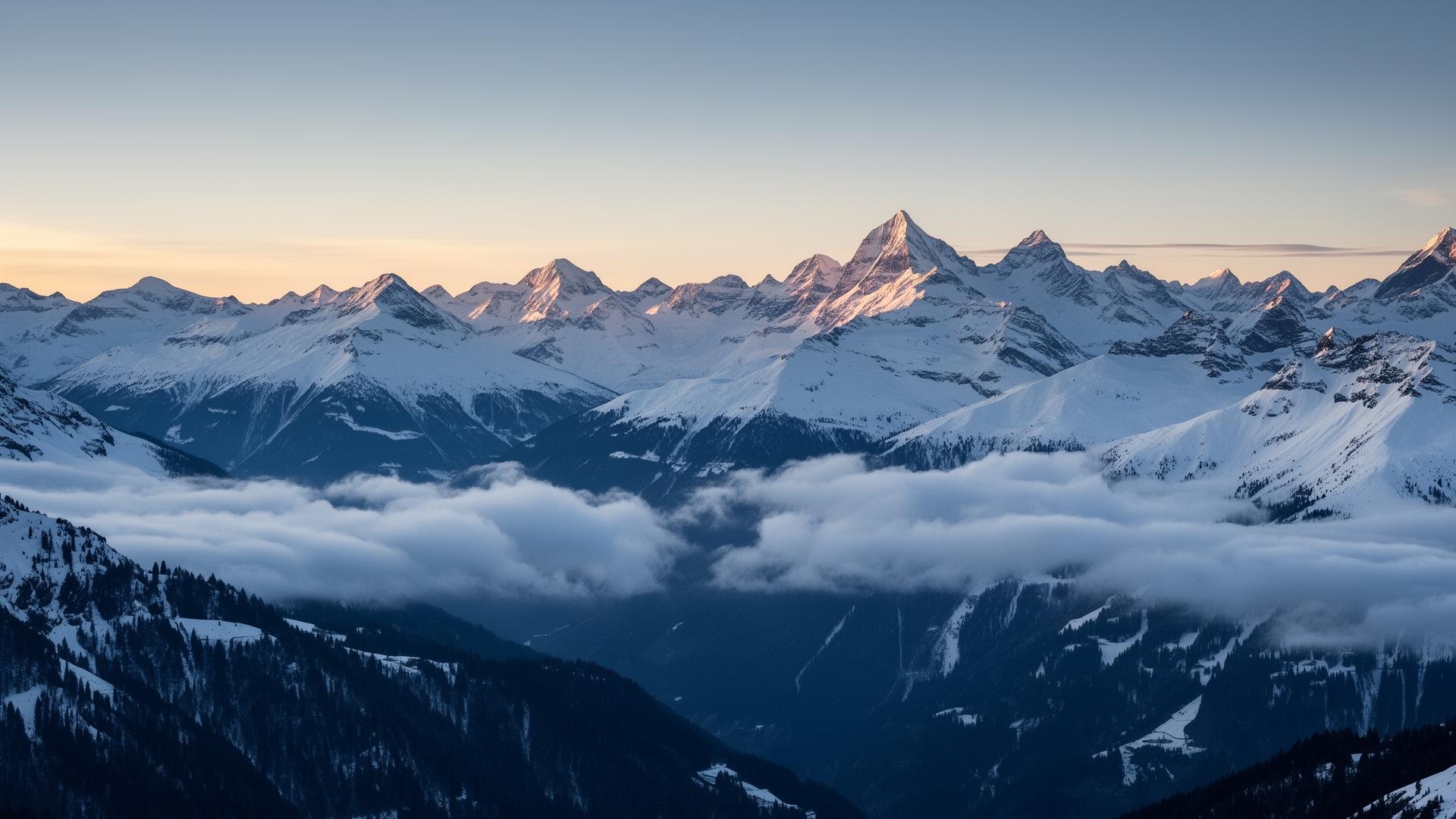 Alpine summit at dawn